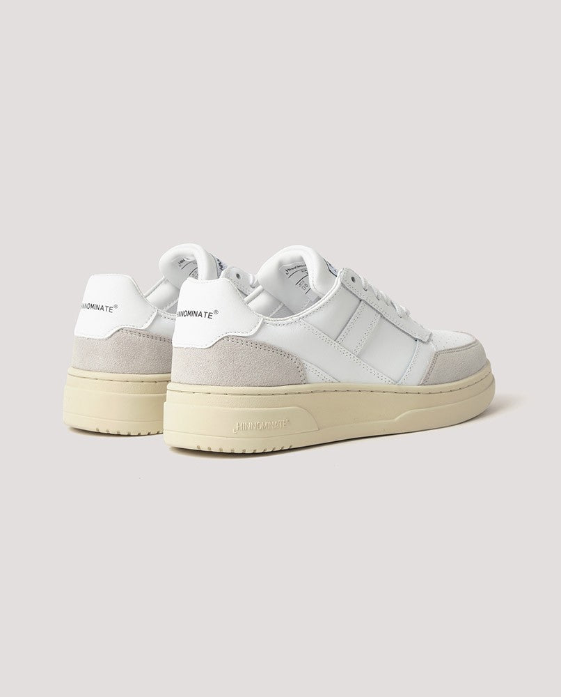 HINNOMINATE Sneakers pelle bianca con inserti suede