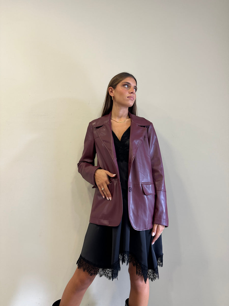 MOTEL Blazer ecopelle bordeaux