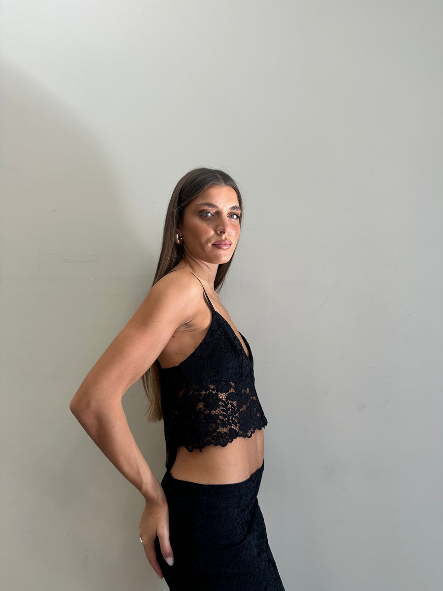 DIXIE top nero pizzo