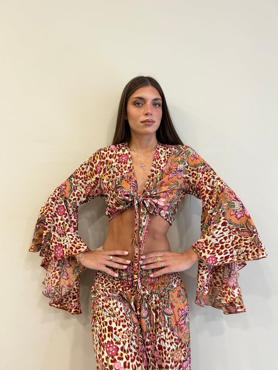 FREELOVE Gipsy Top Seta Flower Leo Pink
