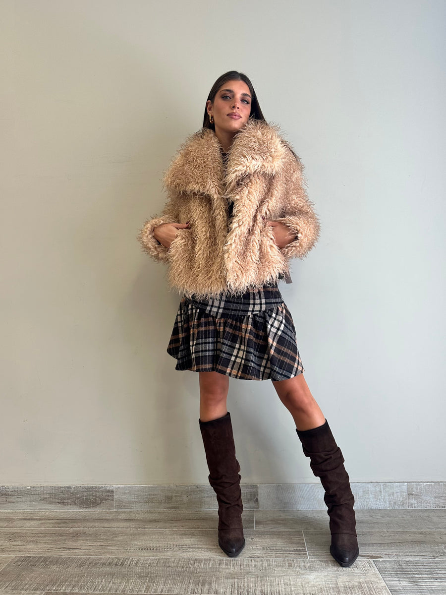 GLAMOROUS Eco pelliccia caramel