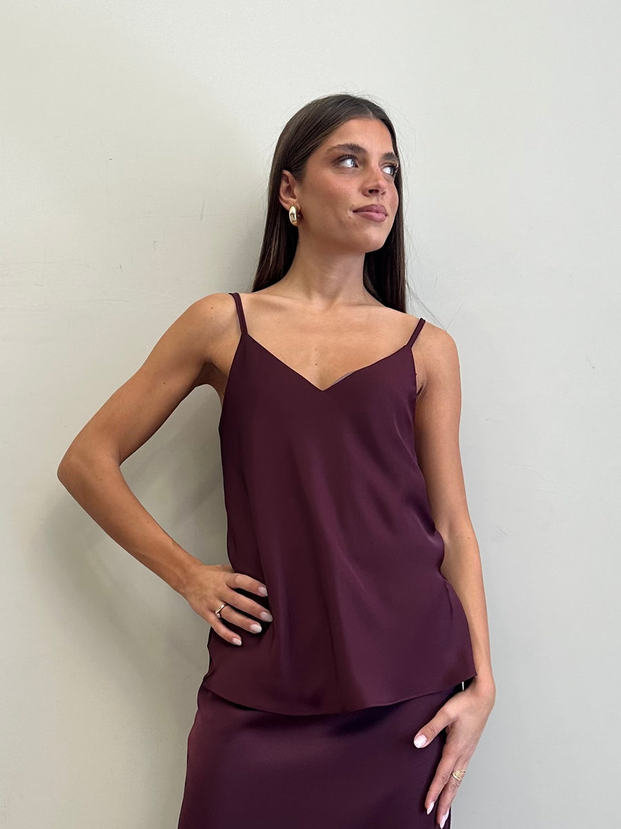 DIXIE Top satin bordeaux
