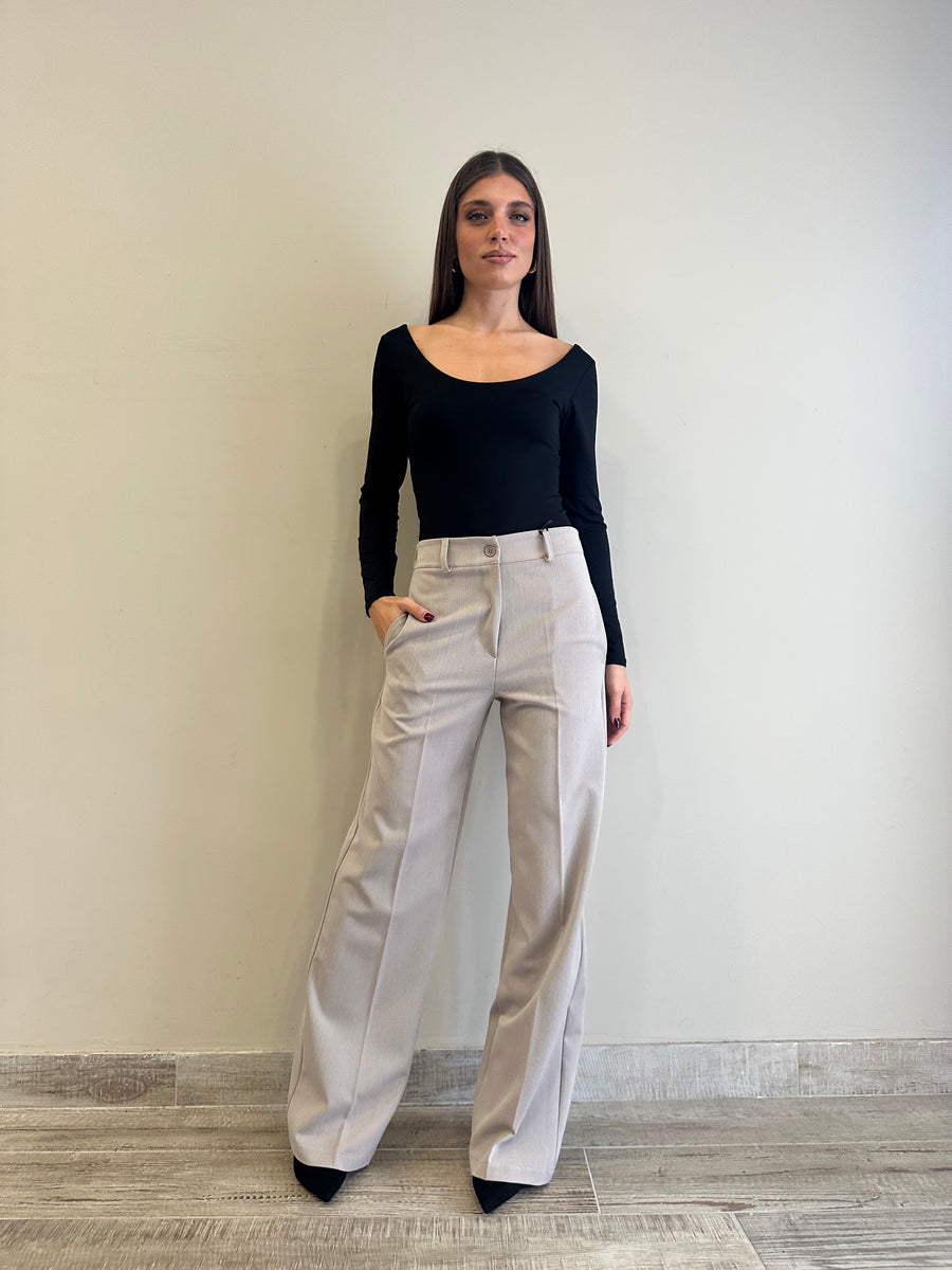 LE STREGHE Pantalone tortora chiaro