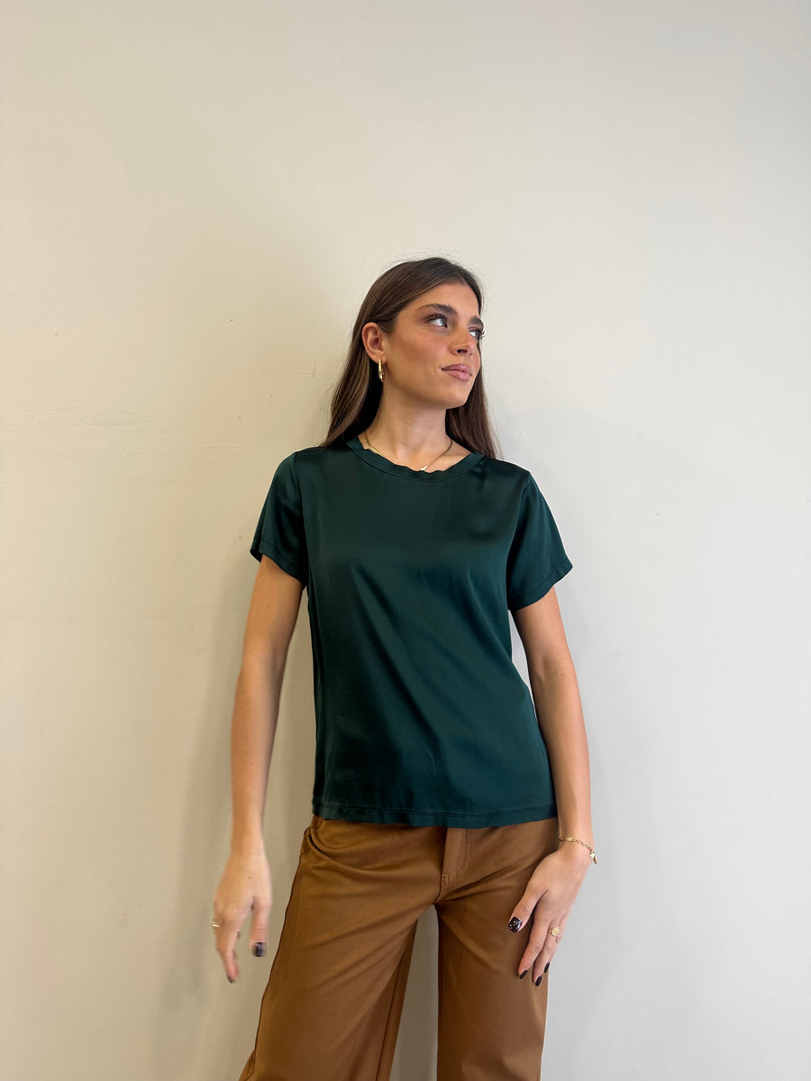 MOTEL Blusa satin verde