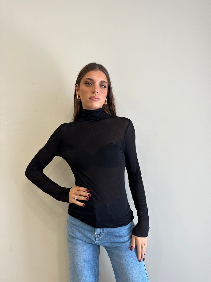 GIPSY INSIDE Cashmerina collo alto nero