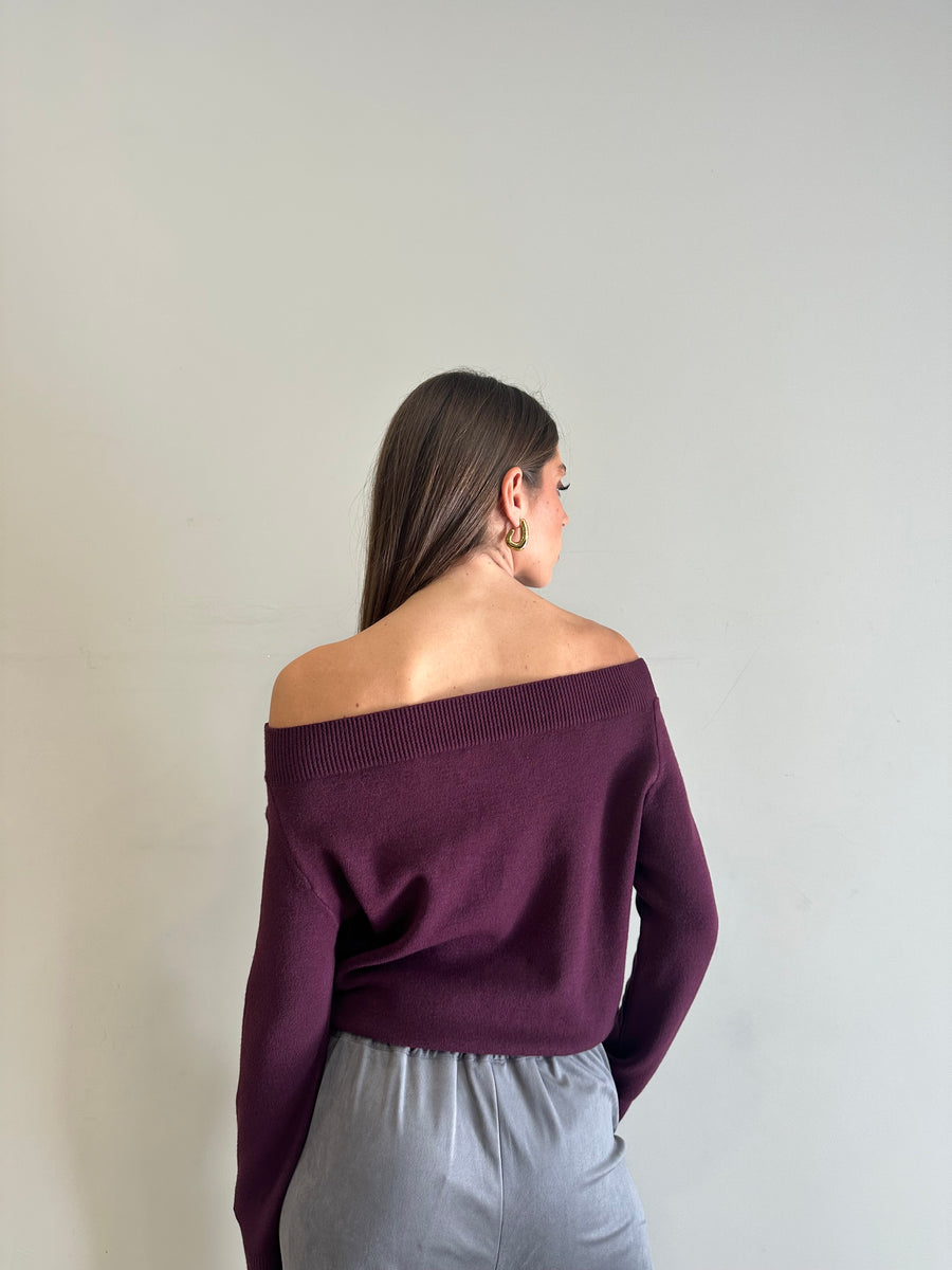 GIPSY INSIDE Maglia scollo dritto bordeaux