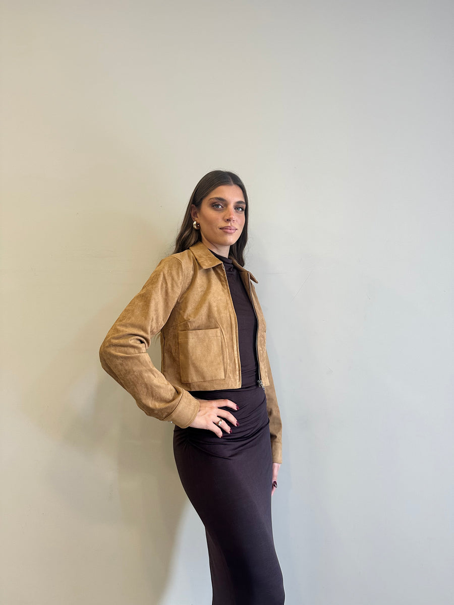 GLAMOROUS Giacca eco daino cuoio