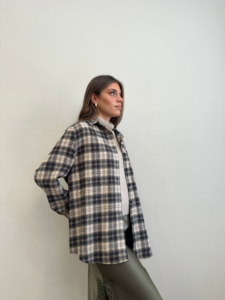 GIPSY INSIDE Camicia quadri moro/verde