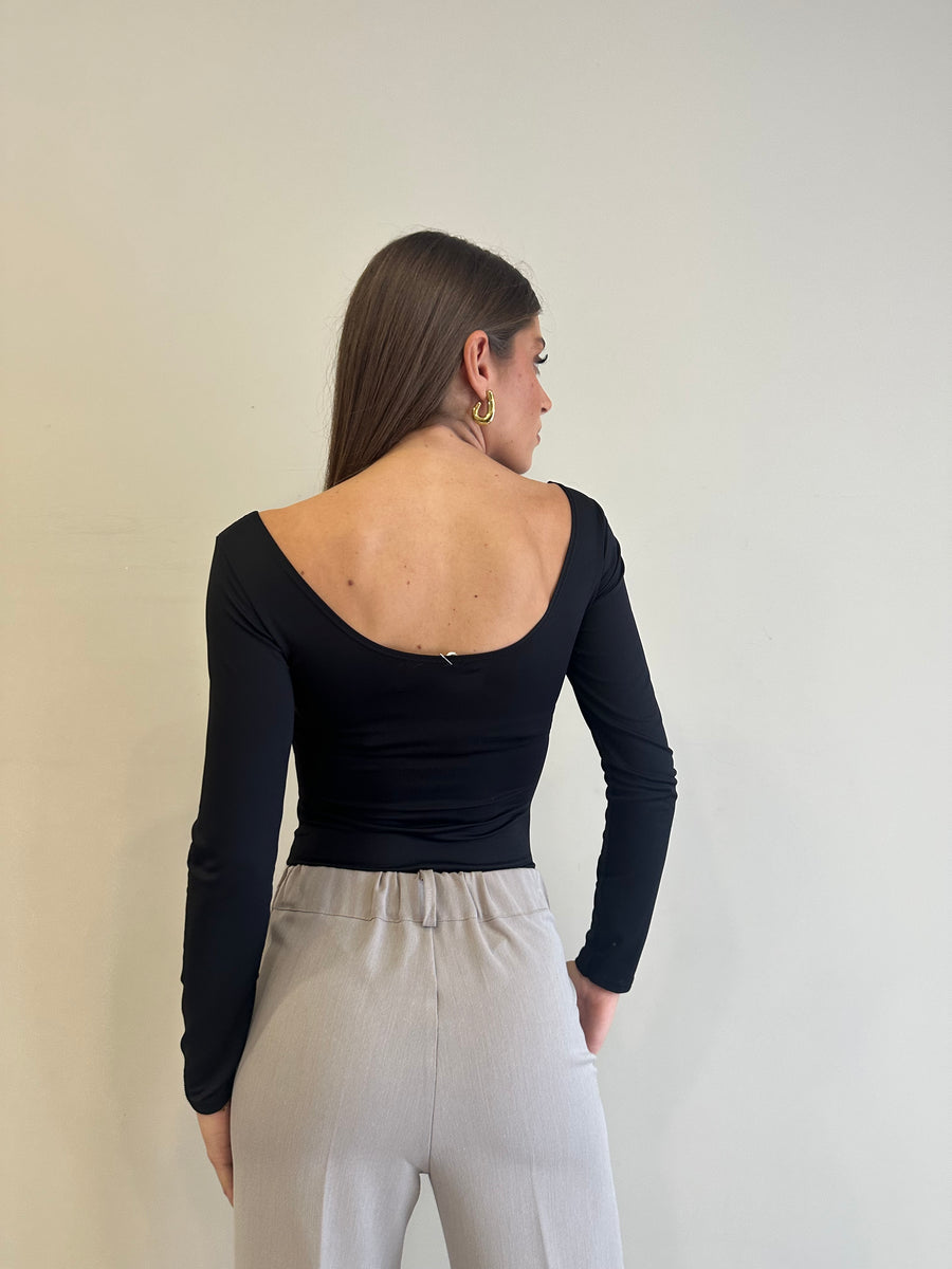 GIPSY INSIDE Body manica lunga nero