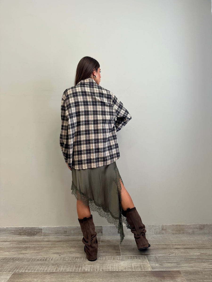 GIPSY INSIDE Camicia quadri moro/verde