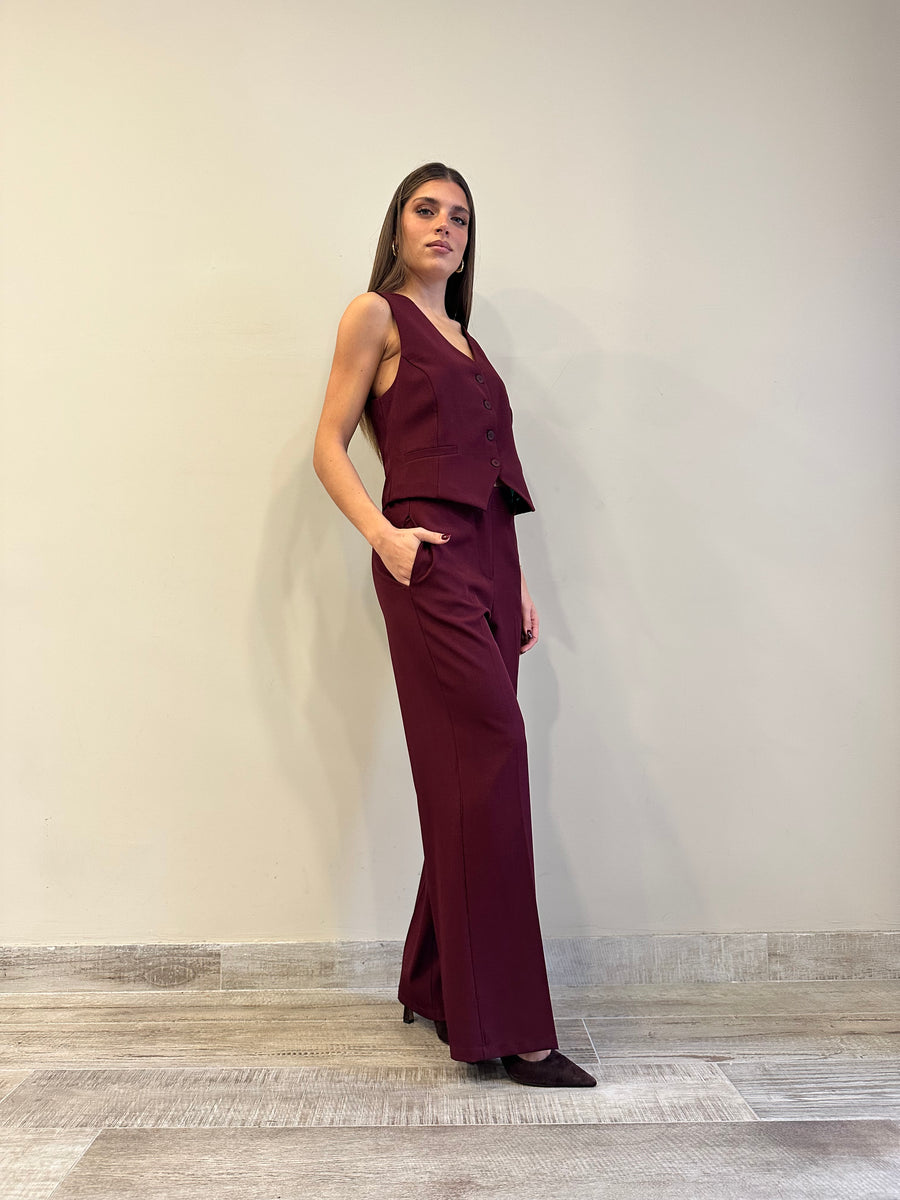 GIPSYINSIDE Completo bordeaux gilet+pantalone