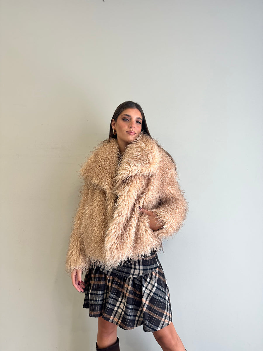 GLAMOROUS Eco pelliccia caramel