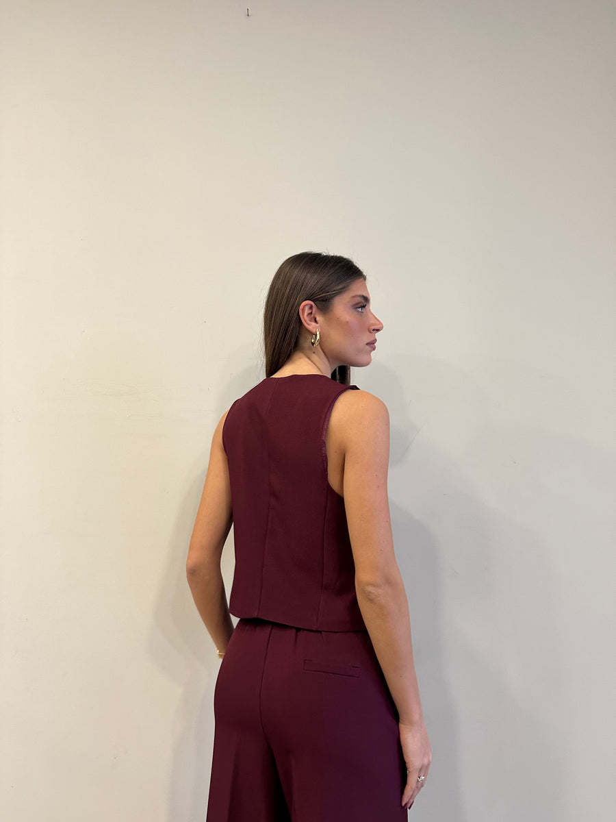 GIPSYINSIDE Completo bordeaux gilet+pantalone