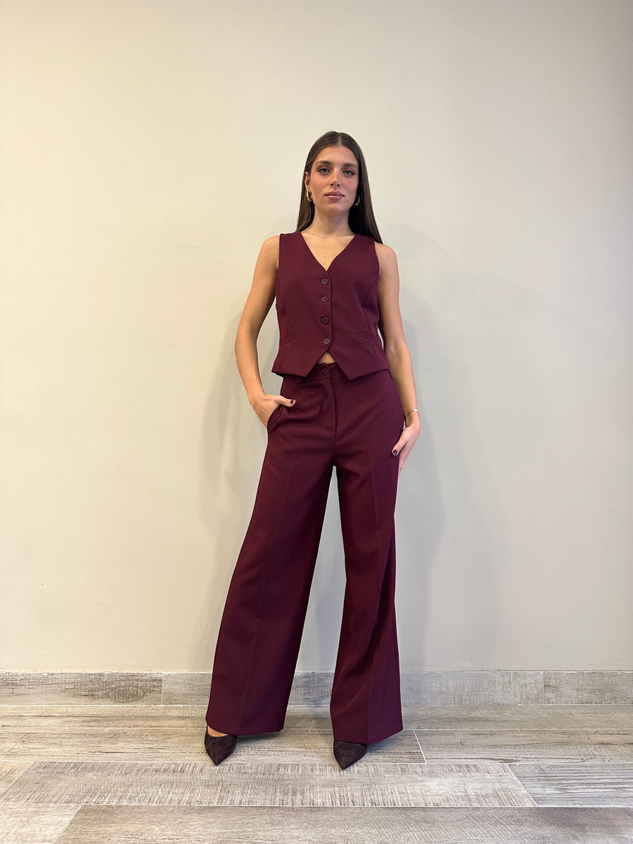 GIPSYINSIDE Completo bordeaux gilet+pantalone