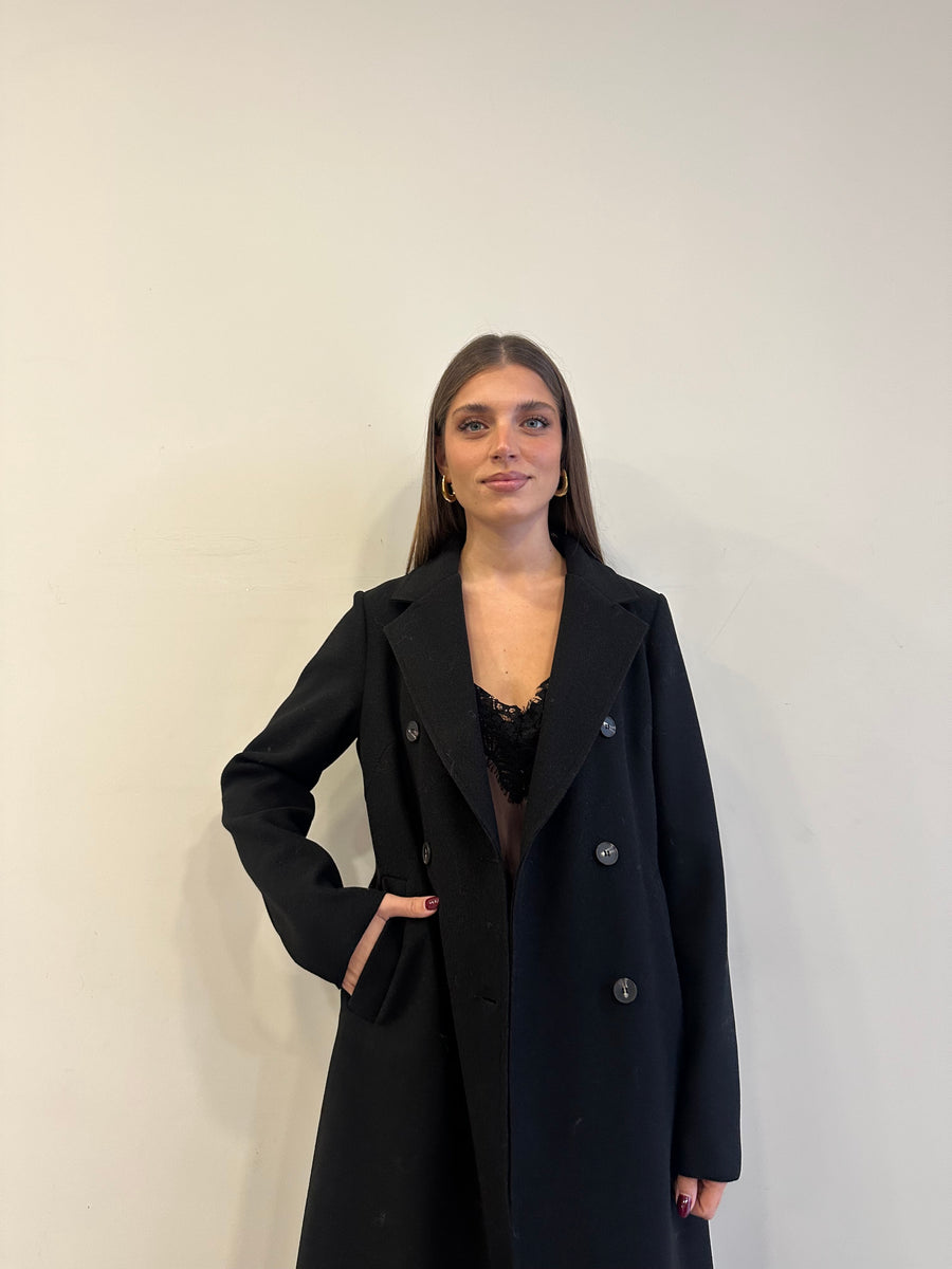 MOTEL Cappotto lungo doppiopetto nero