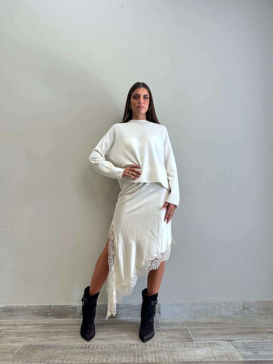 MOTEL Maglia lana panna