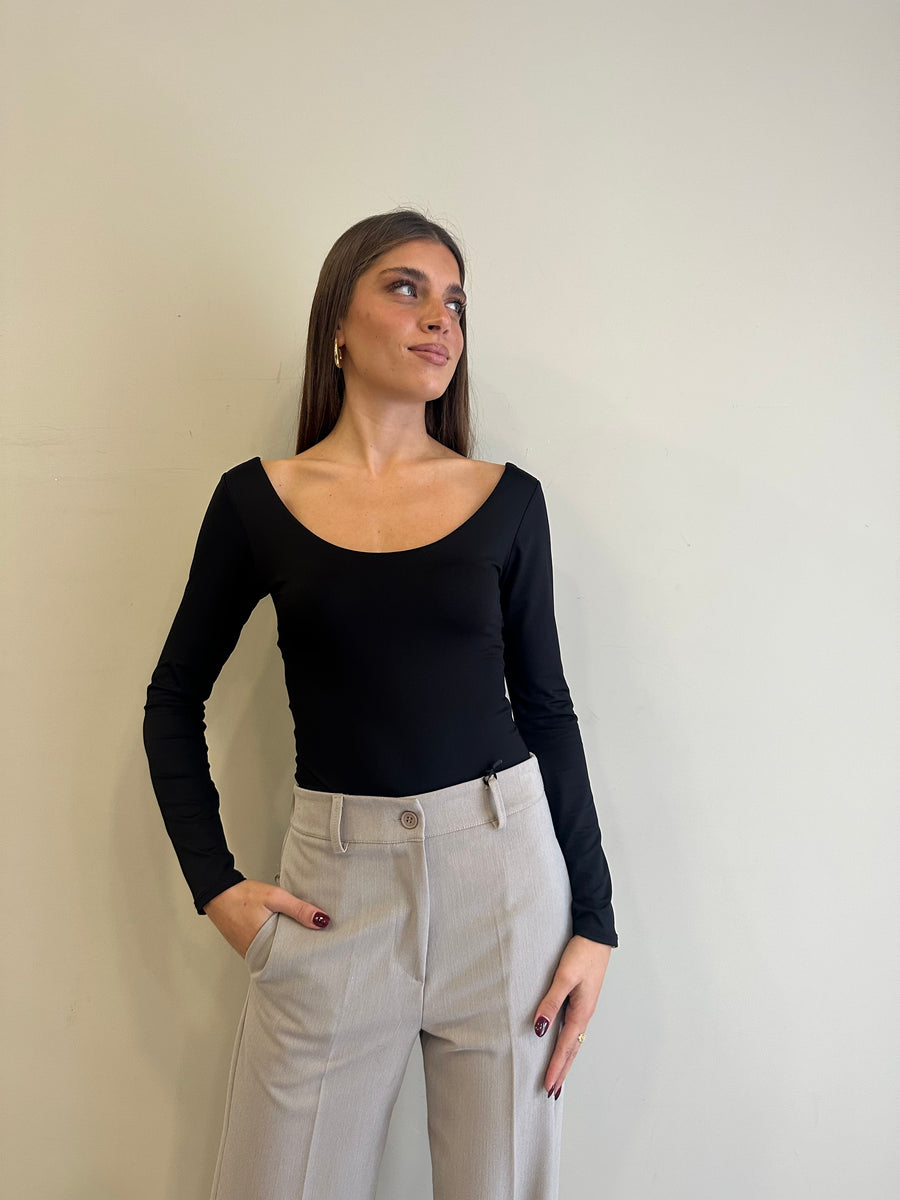 GIPSY INSIDE Body manica lunga nero