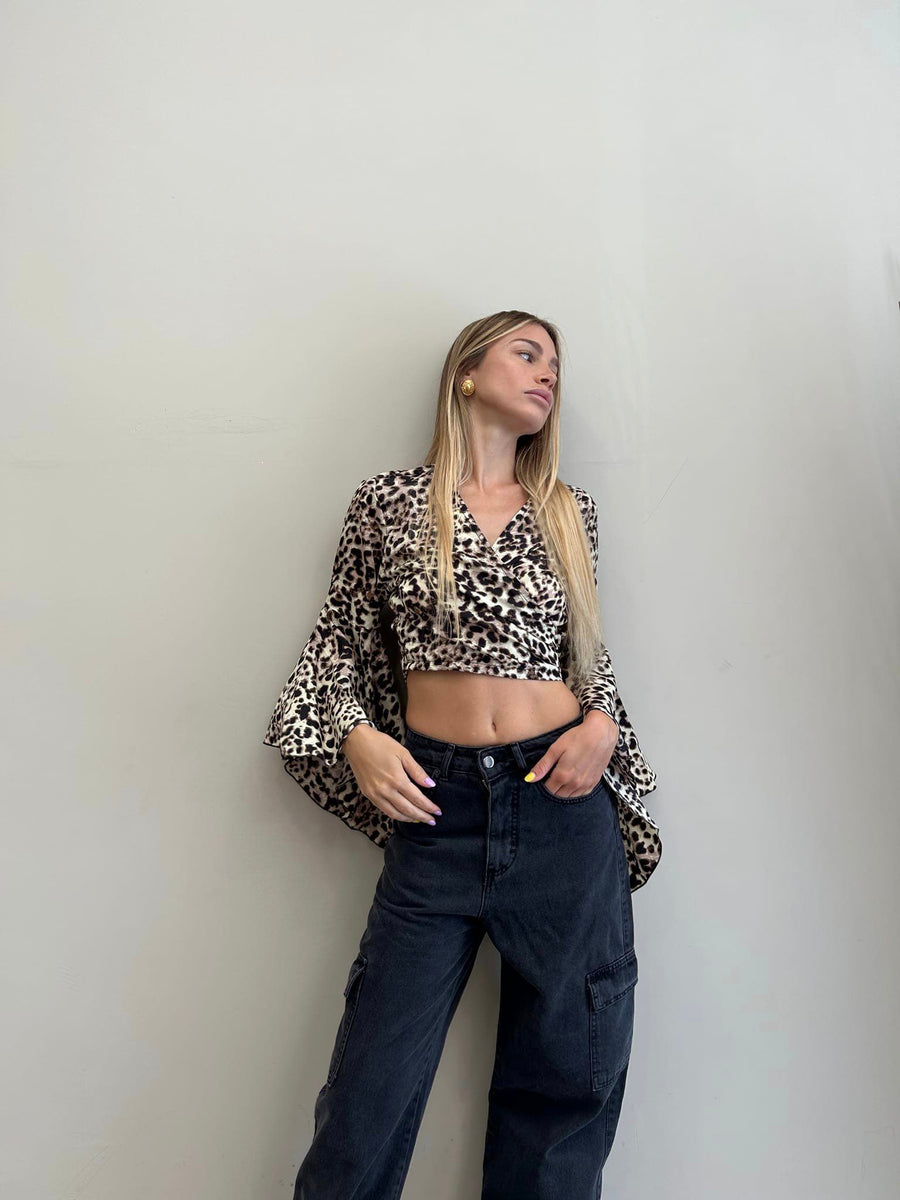 FREELOVE GIPSY TOP Leopard Black