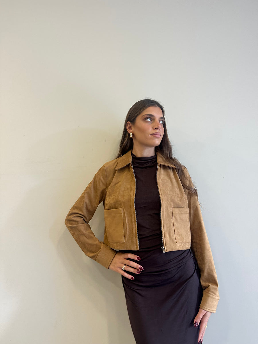 GLAMOROUS Giacca eco daino cuoio