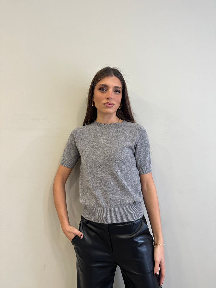 DIXIE Maglia manica corta lana grigio