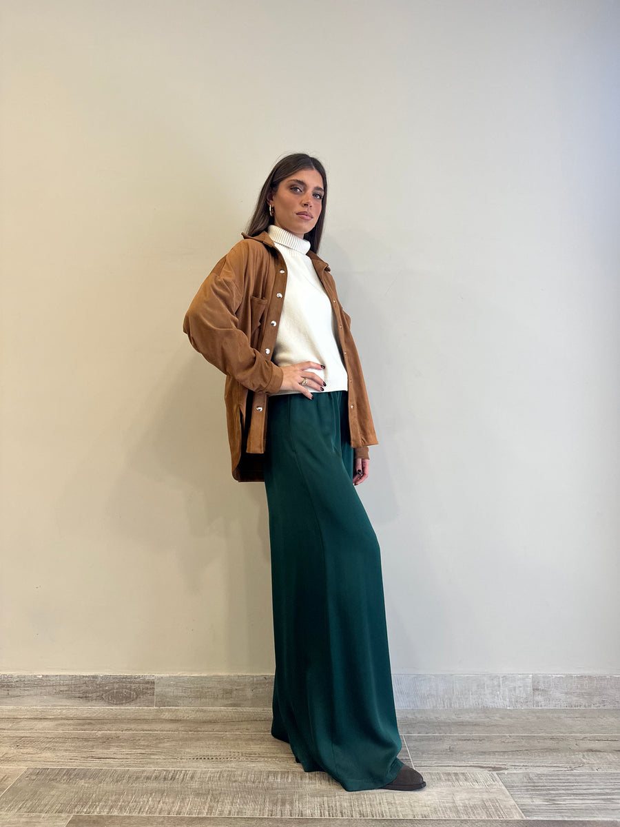 MOTEL Pantalone satin verde Gucci