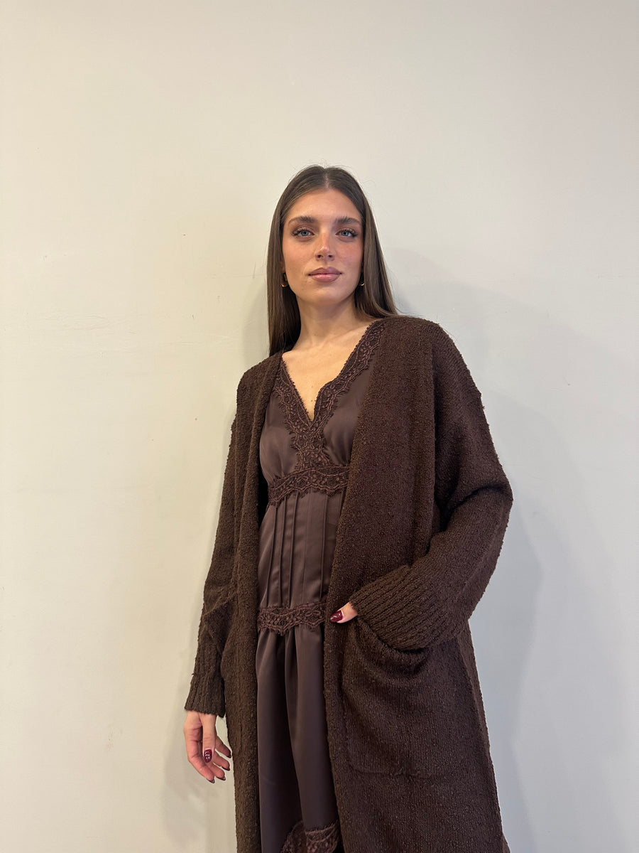 GLAMOROUS Cardigan lungo moro
