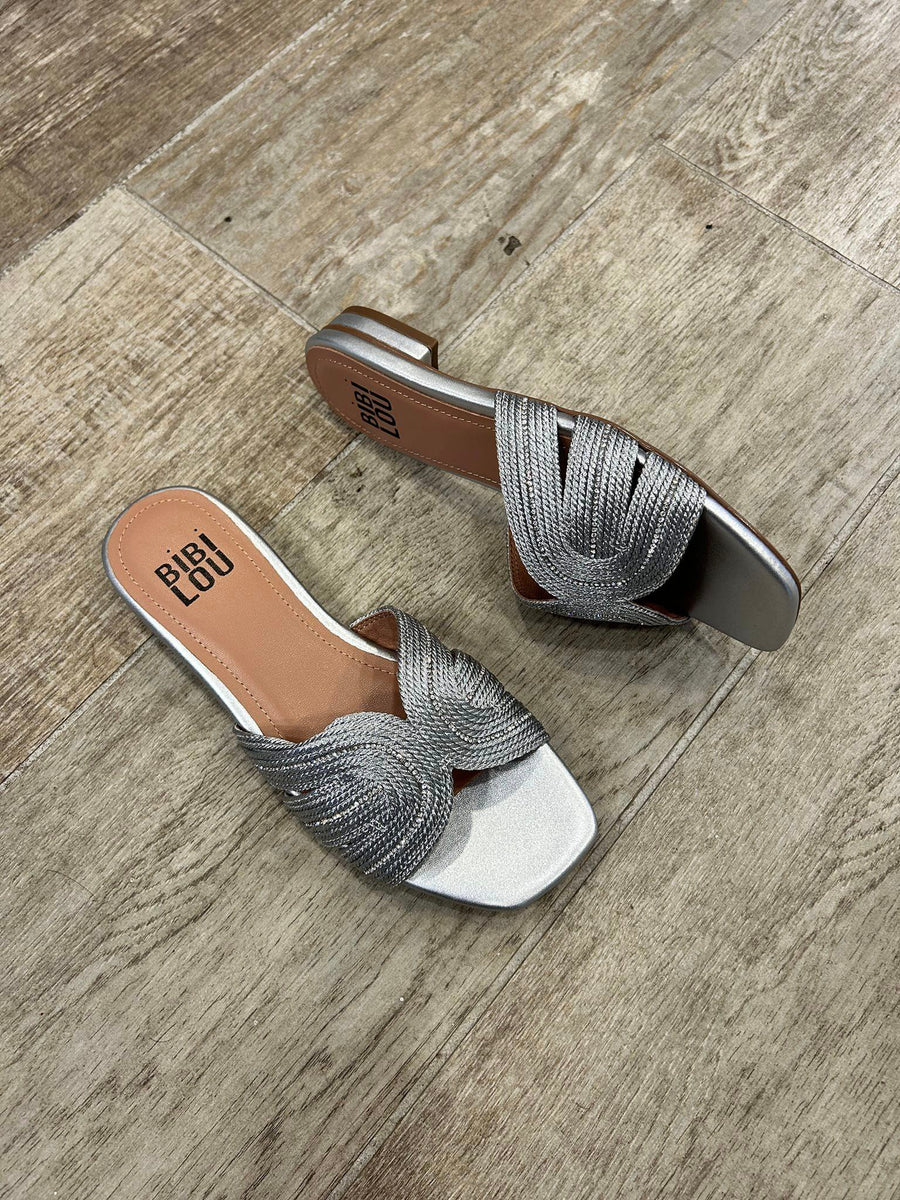 BIBI LOU Sandalo laminato argento