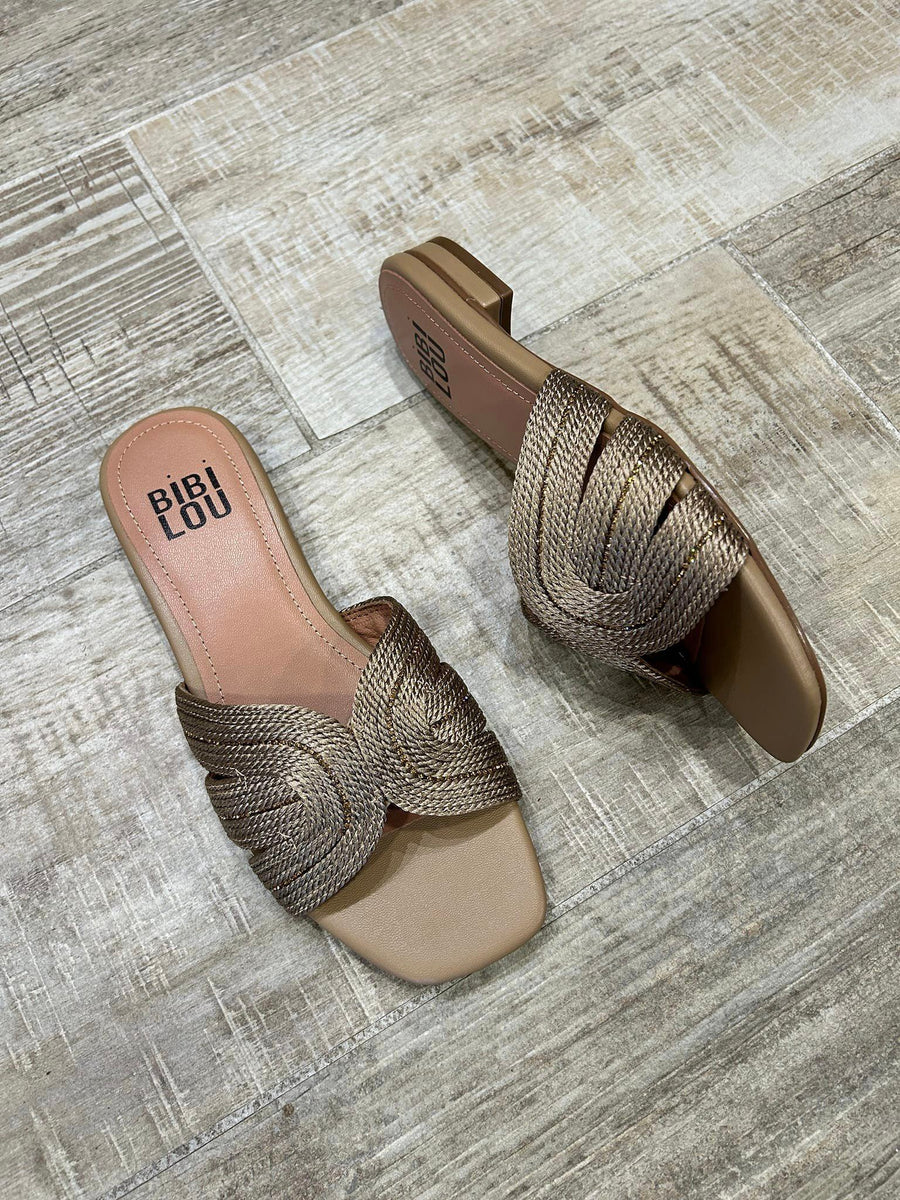 BIBI LOU Sandalo laminato camel