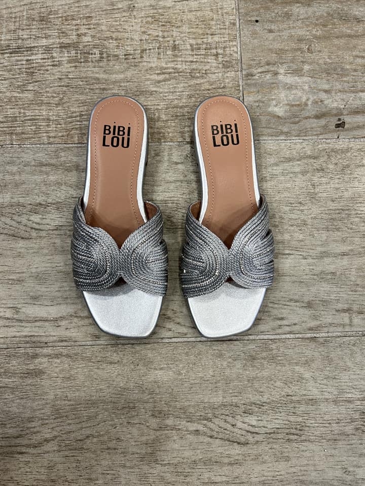 BIBI LOU Sandalo laminato argento