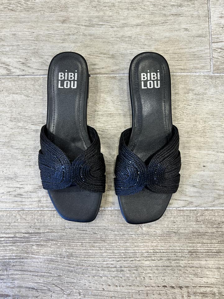 BIBI LOU Sandalo laminato nero