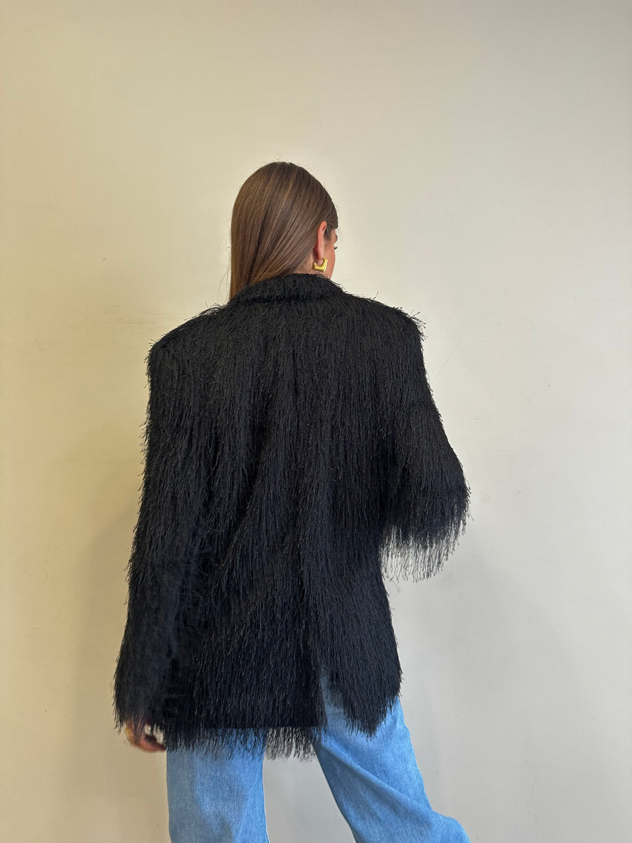 LMN Blazer sfrangiato nero