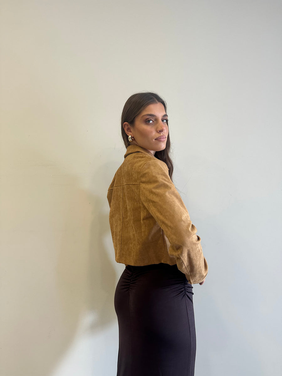 GLAMOROUS Giacca eco daino cuoio