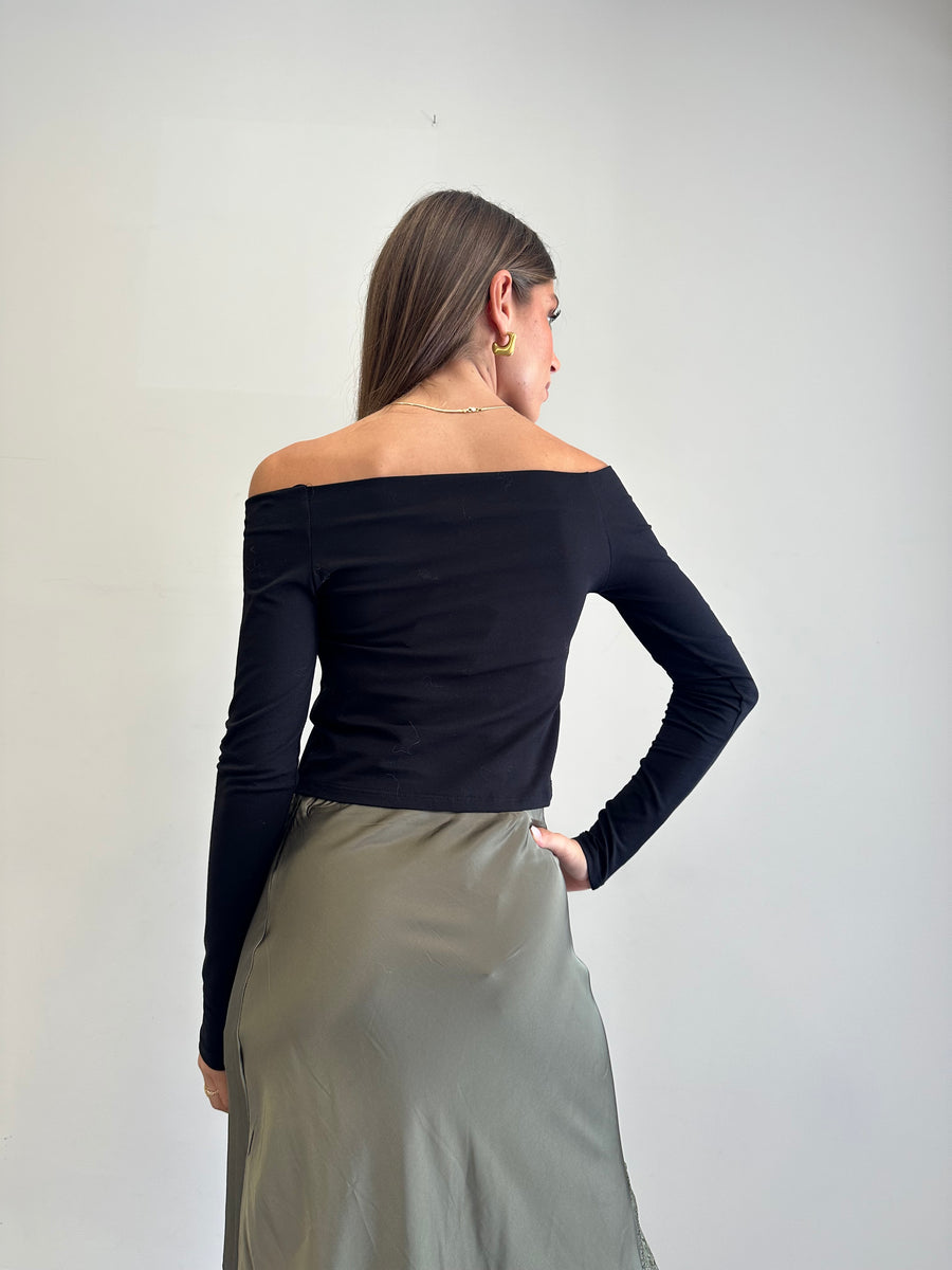LMN Crop elasticizzato nero