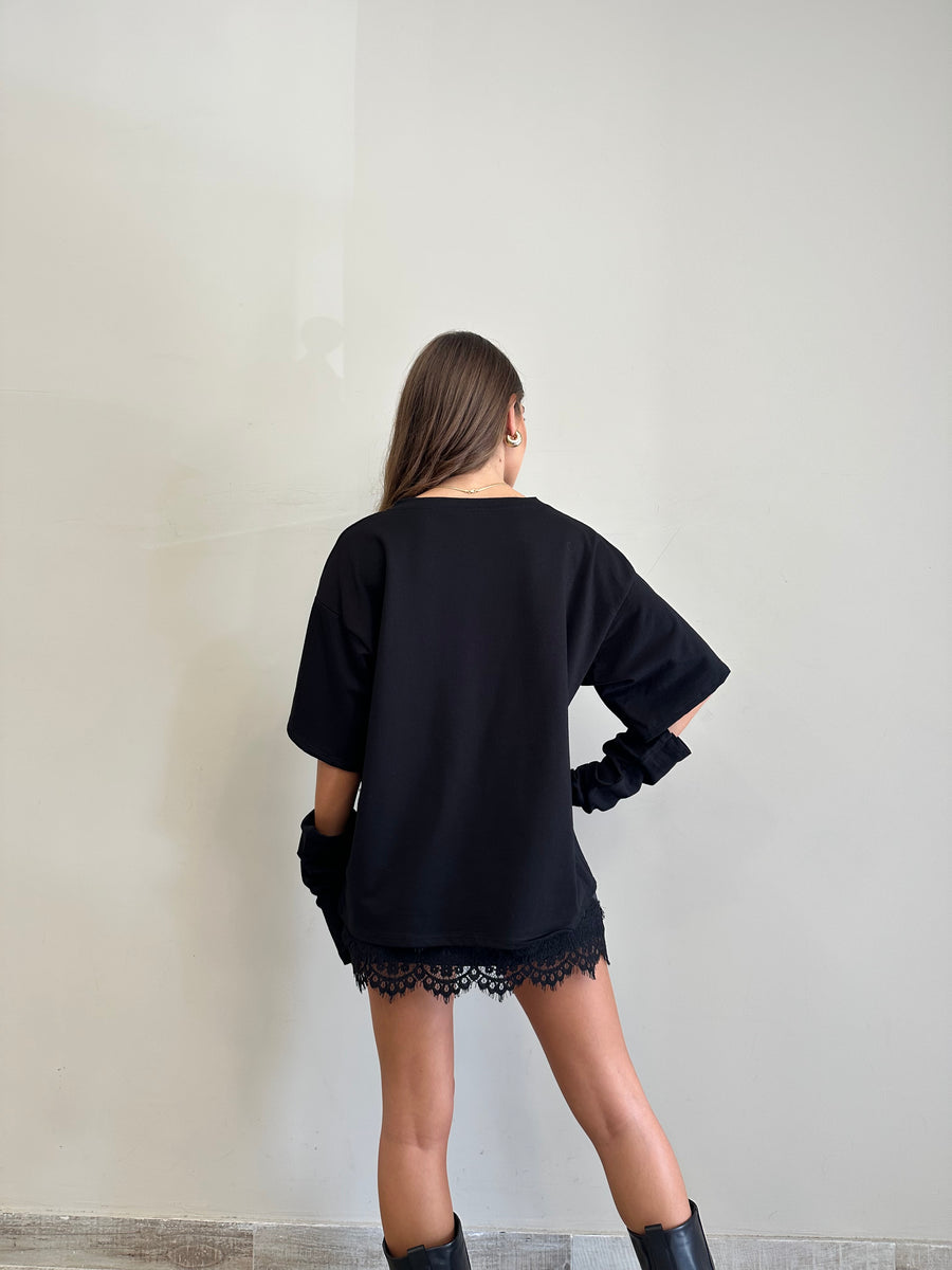 GIPSY INSIDE T-shirt over manicotti nera