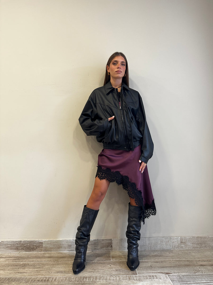LMN bomber ecopelle nero