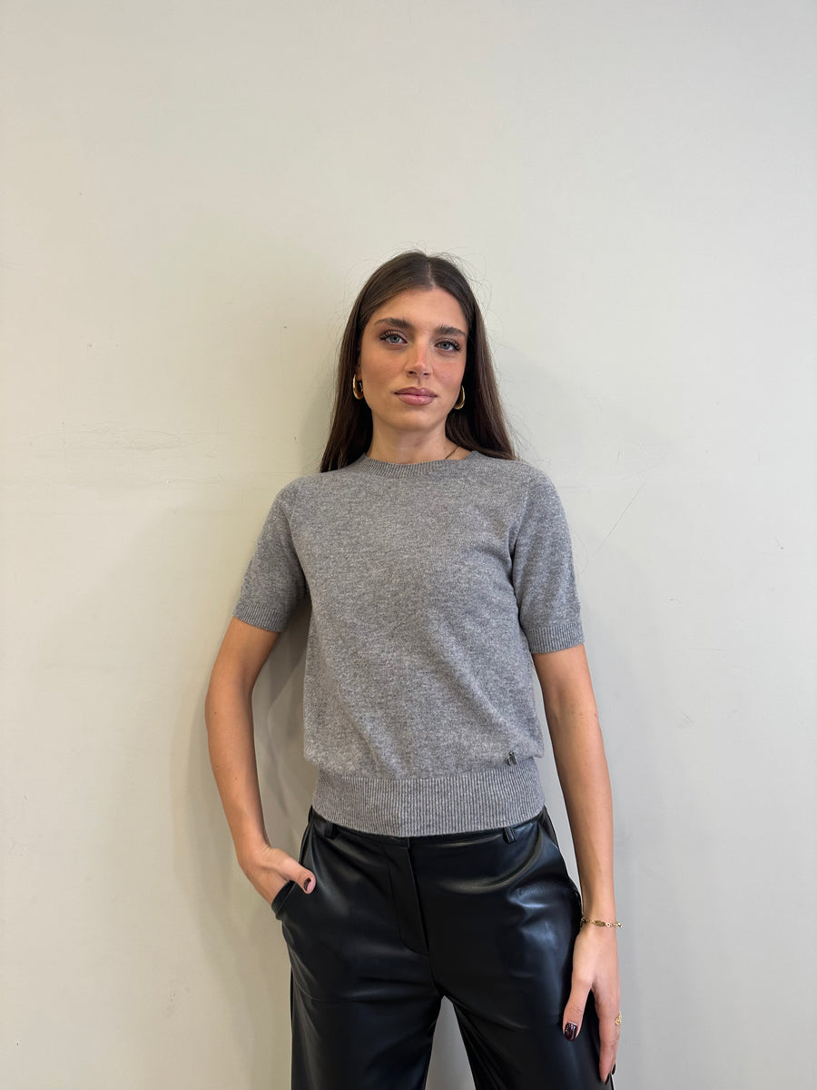 DIXIE Maglia manica corta lana grigio