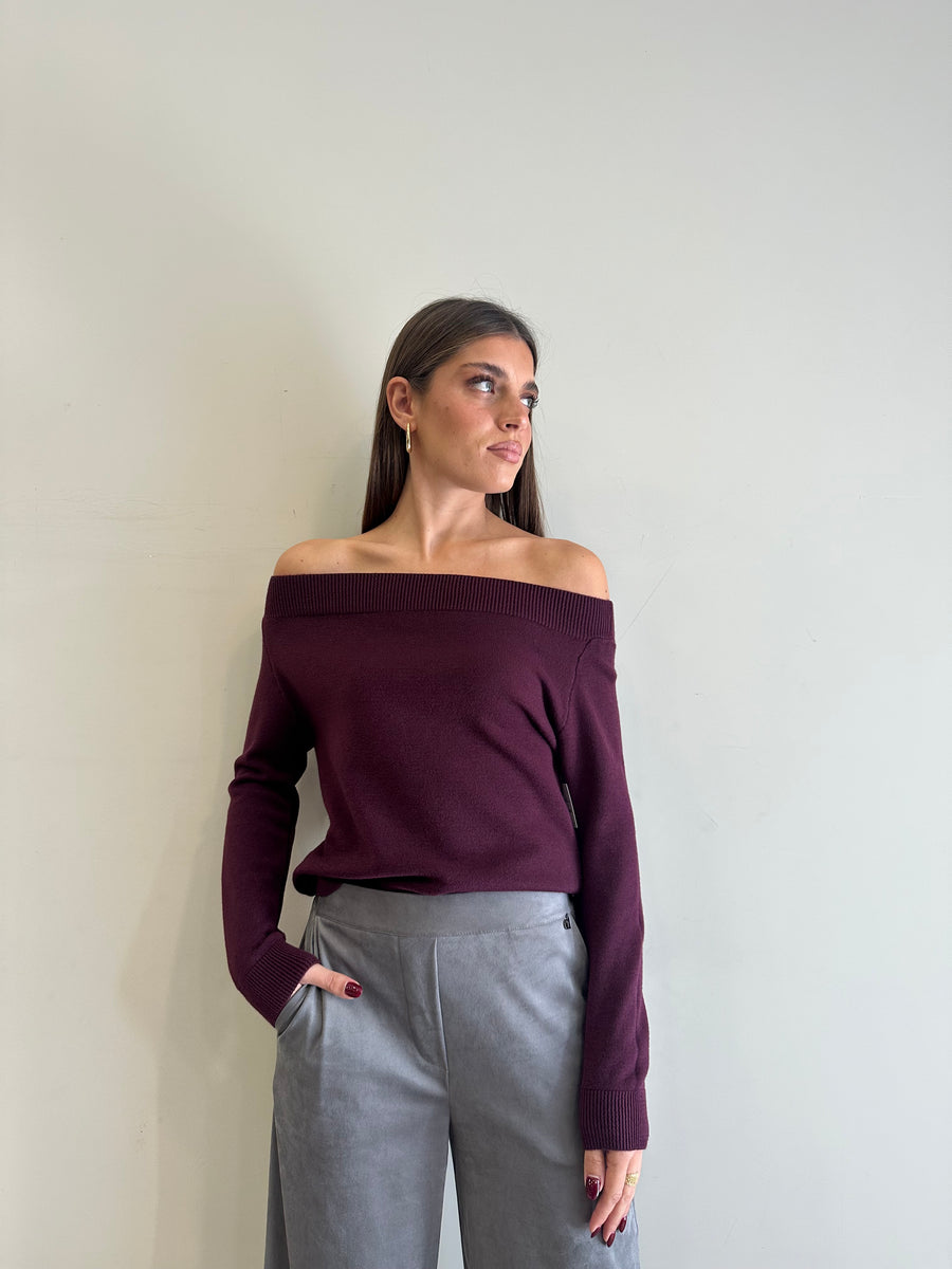 GIPSY INSIDE Maglia scollo dritto bordeaux