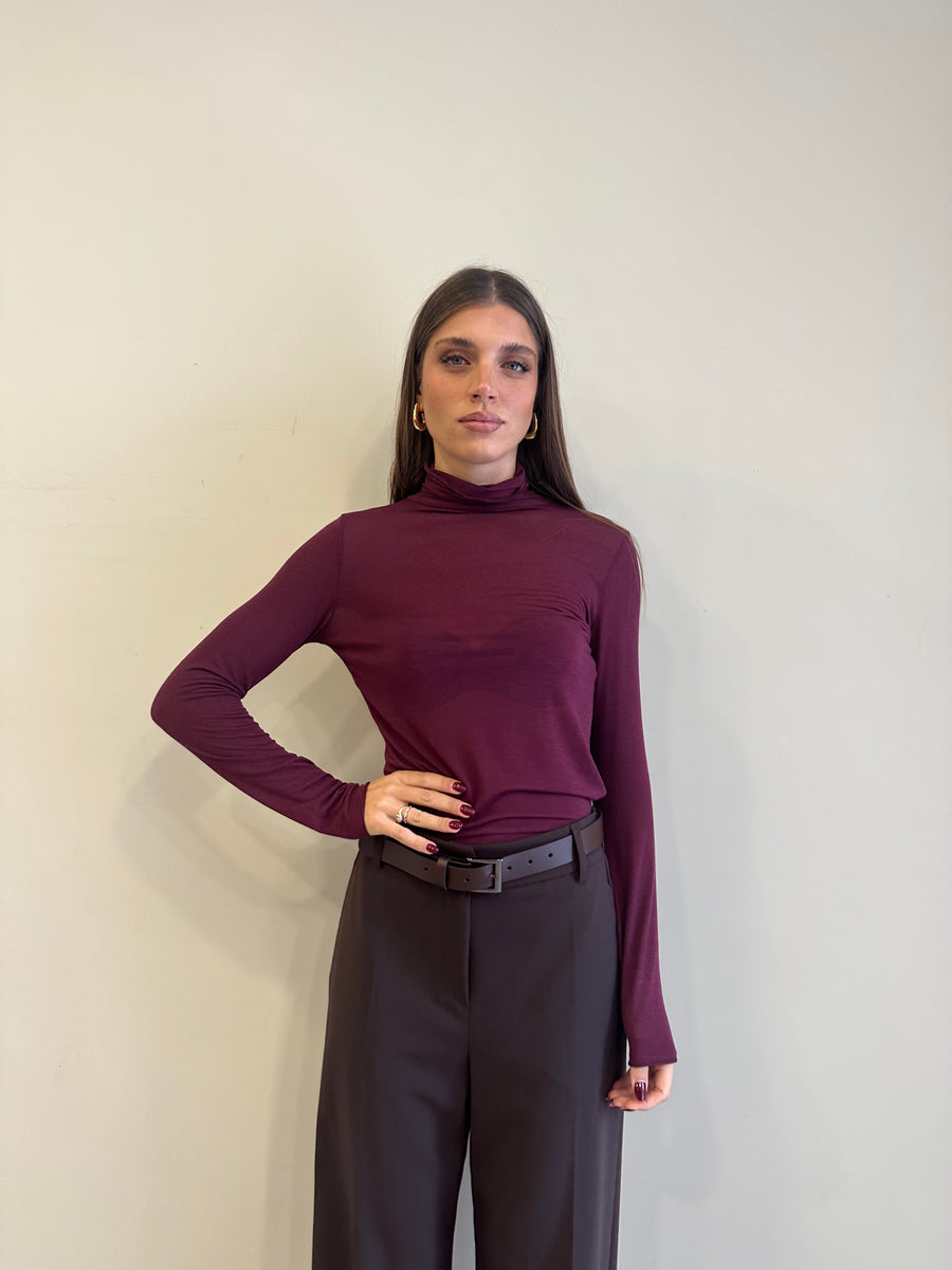 GIPSY INSIDE Cashmerina collo alto bordeaux