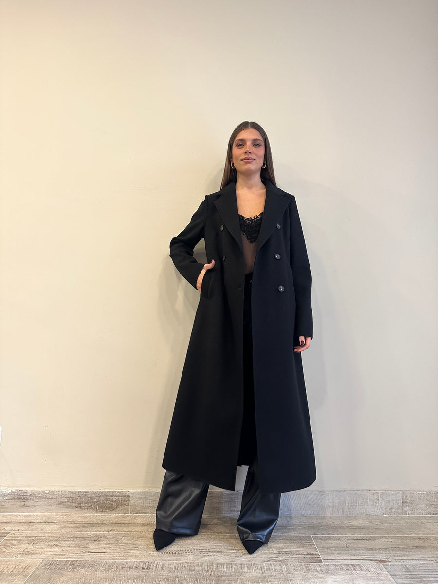 MOTEL Cappotto lungo doppiopetto nero