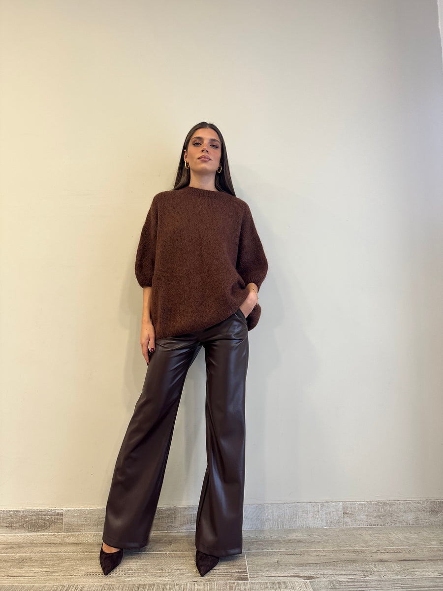 DIXIE Maglia mohair cioccolato