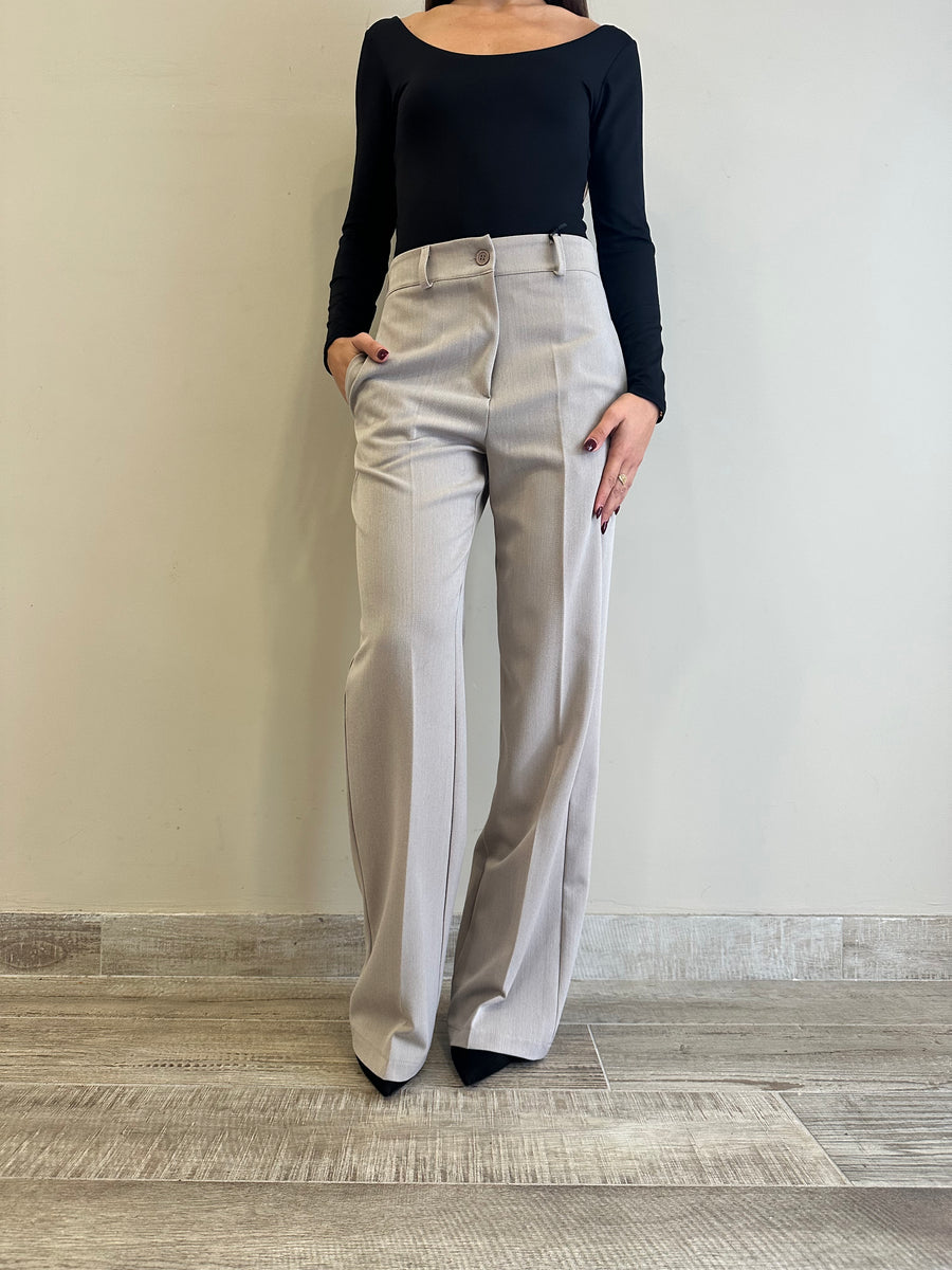 LE STREGHE Pantalone tortora chiaro