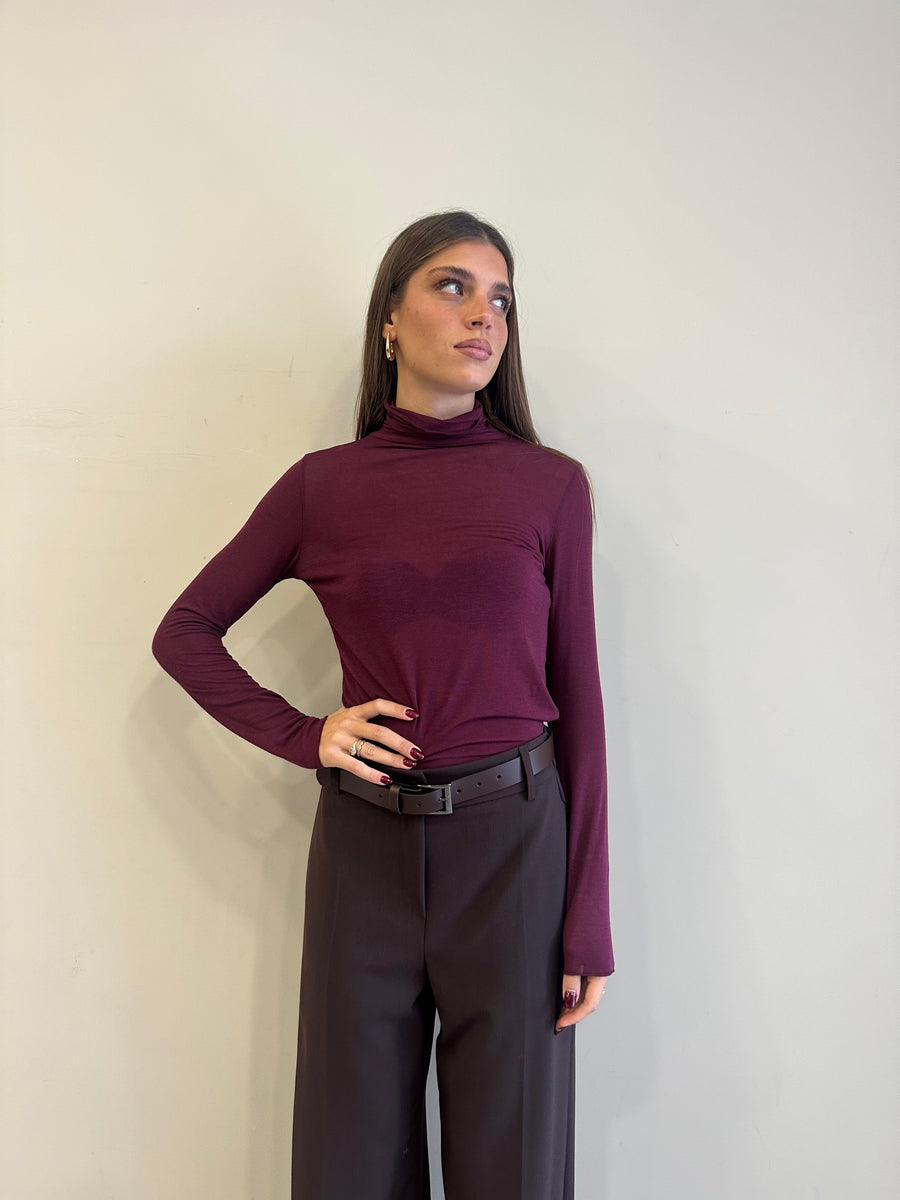 GIPSY INSIDE Cashmerina collo alto bordeaux