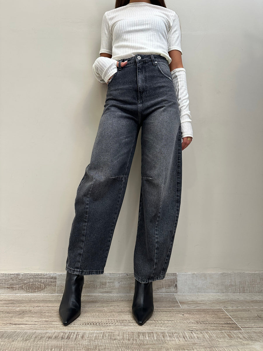 DIXIE Jeans barrel grigio