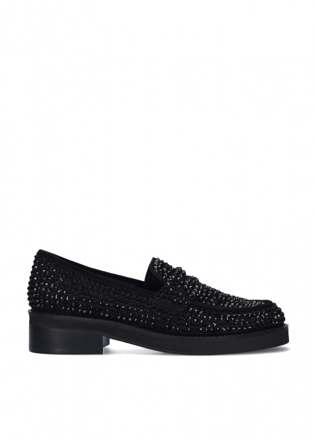 BIBI LOU Mocassino nero strass