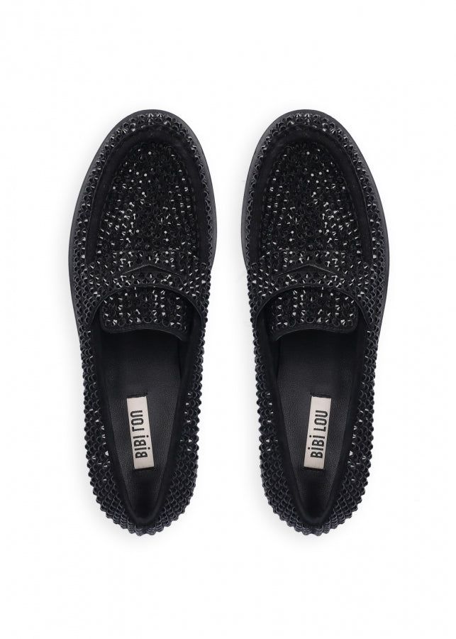 BIBI LOU Mocassino nero strass