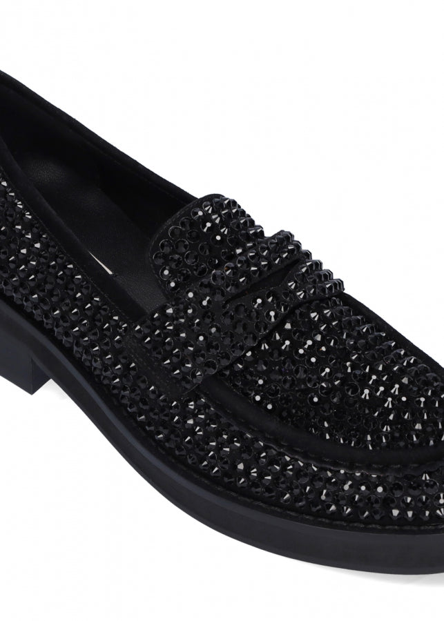 BIBI LOU Mocassino nero strass