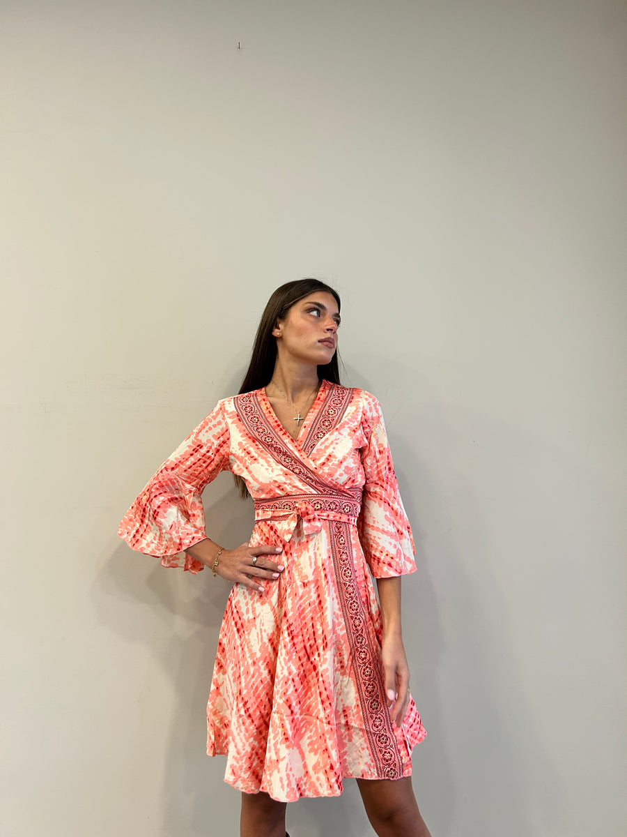 FREELOVE Abito Kimono corto seta Gipsy Coral