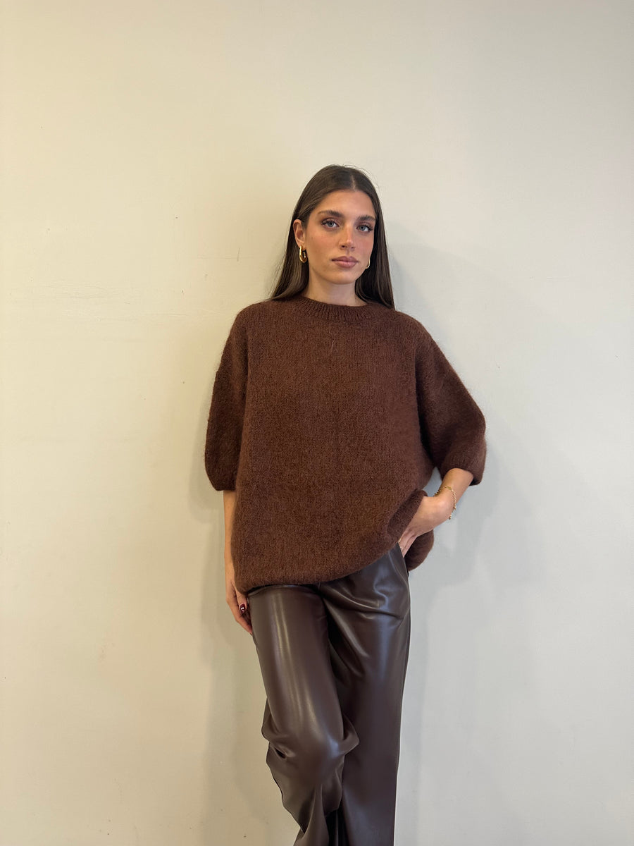 DIXIE Maglia mohair cioccolato