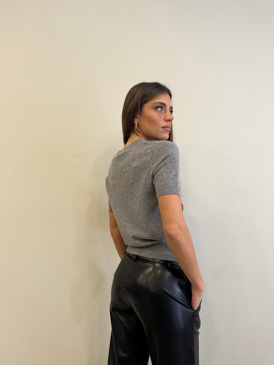 DIXIE Maglia manica corta lana grigio