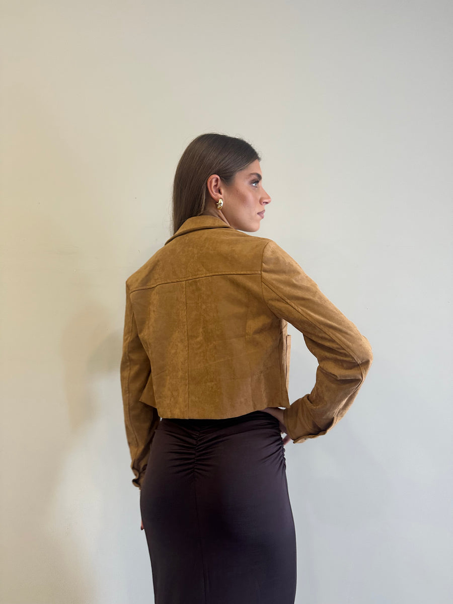 GLAMOROUS Giacca eco daino cuoio